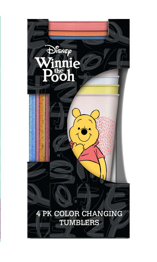 Ensemble de gobelets Winnie Pooh Sketch 24 oz à changement de couleur, paquet de 4