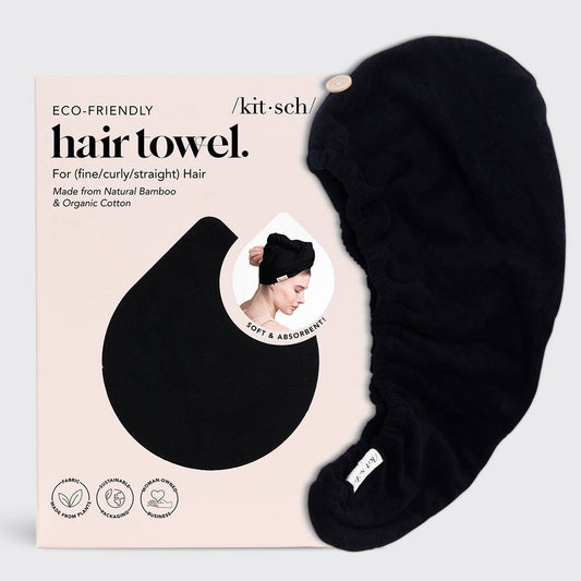 Serviette pour cheveux à séchage rapide - Eco Black