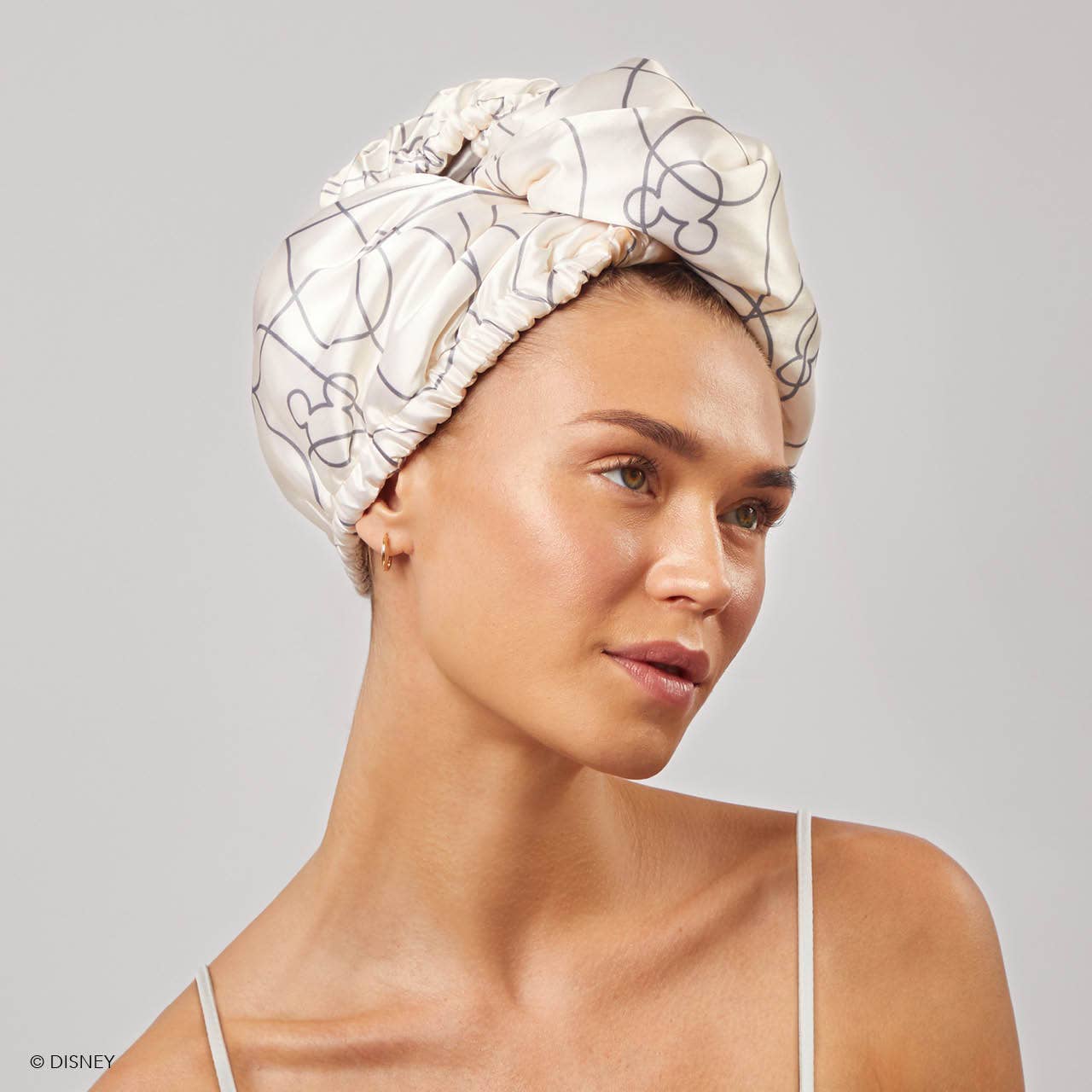 Serviette à cheveux en satin Kitsch & Mickey et Minnie