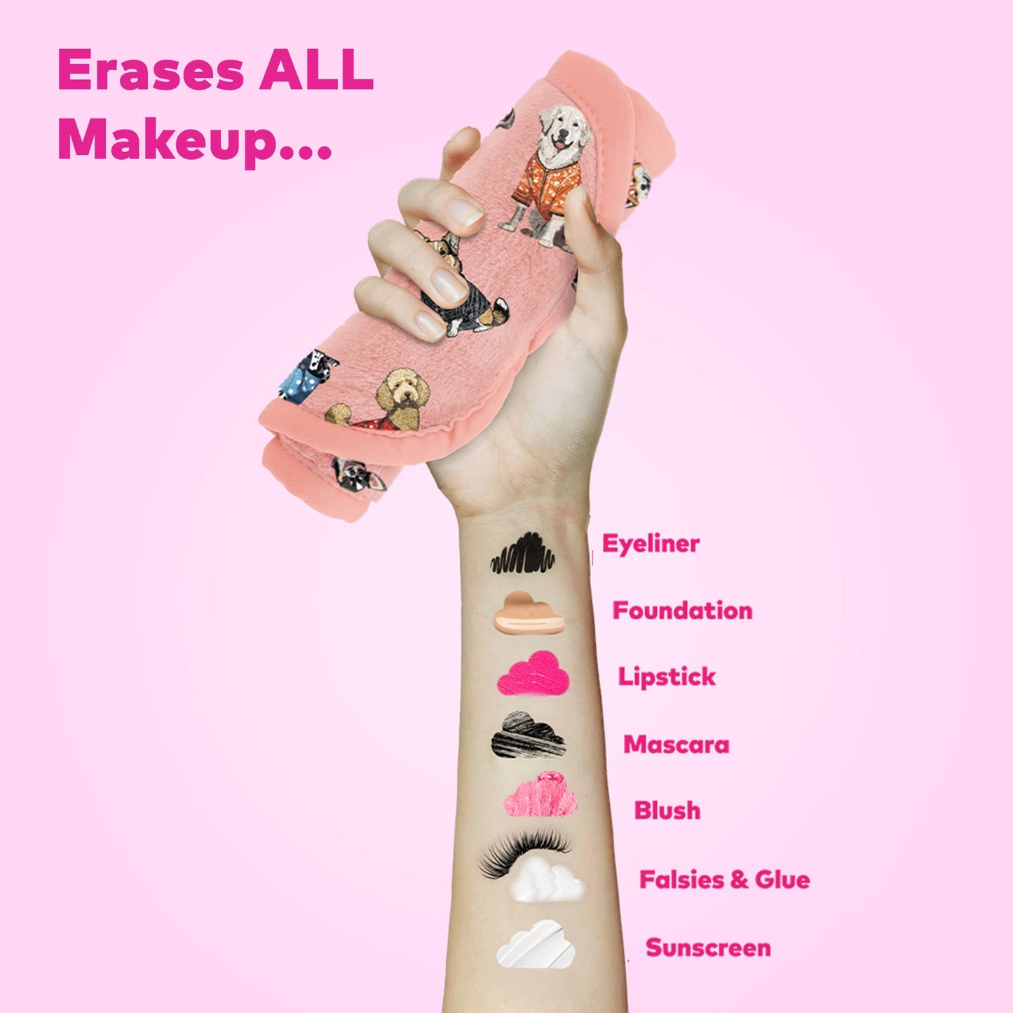 Lingette démaquillante Puppy Print MakeUp Eraser PRO | L'Amoureux des Animaux