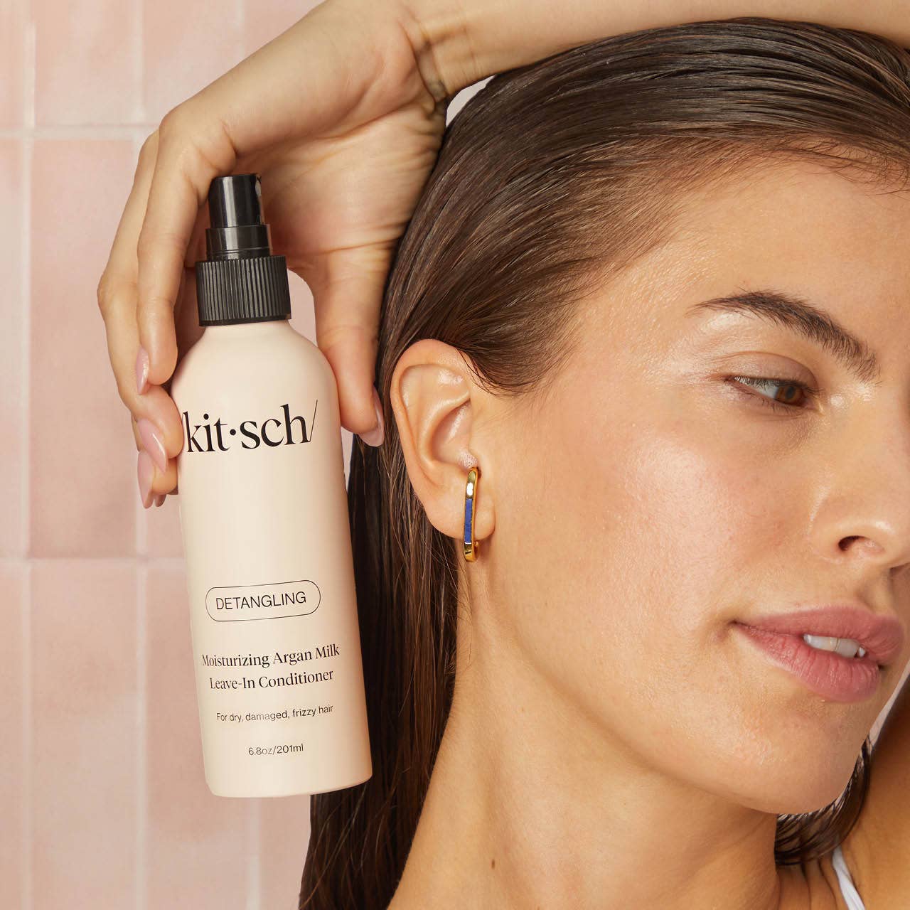 Après-shampoing hydratant sans rinçage au lait d'argan