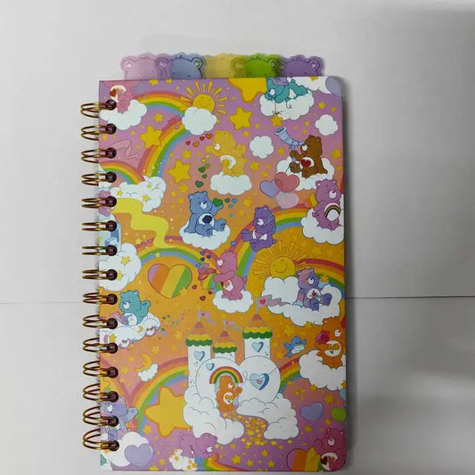 Carnet à spirale à onglets Care Bears Rainbow Stars 8” x 5”