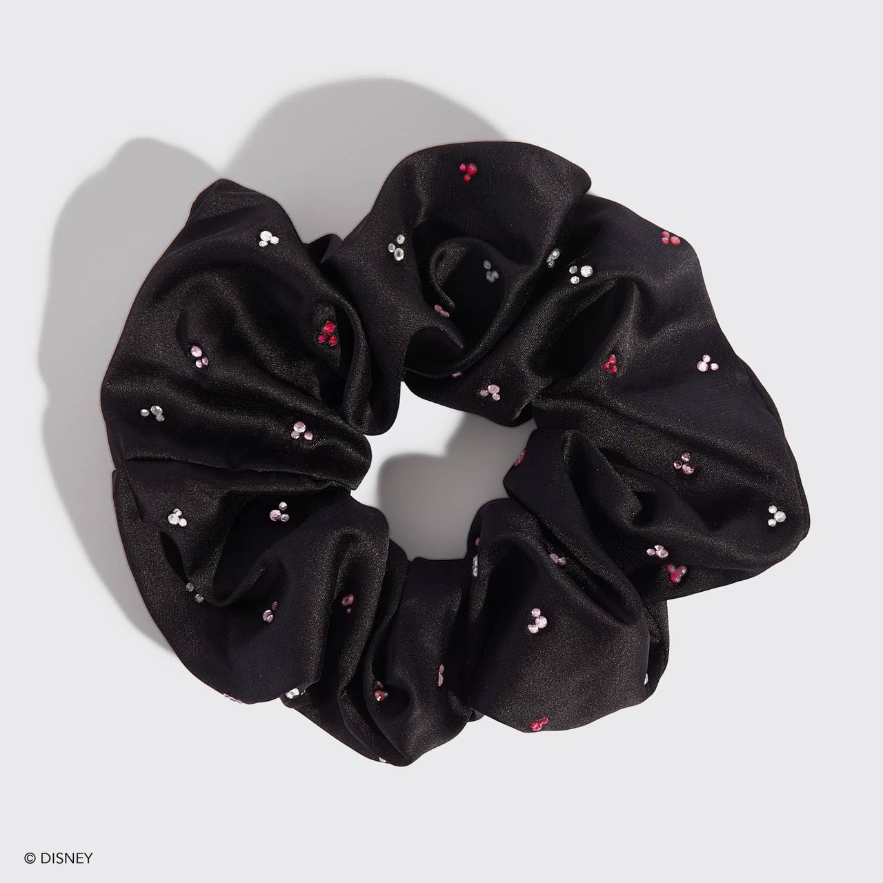 Chouchou en tissu recyclé Kitsch & Mickey et Minnie - Noir