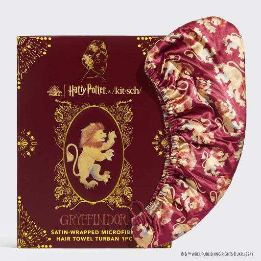 Serviette à cheveux en satin Harry Potter x Kitsch - Gryffondor