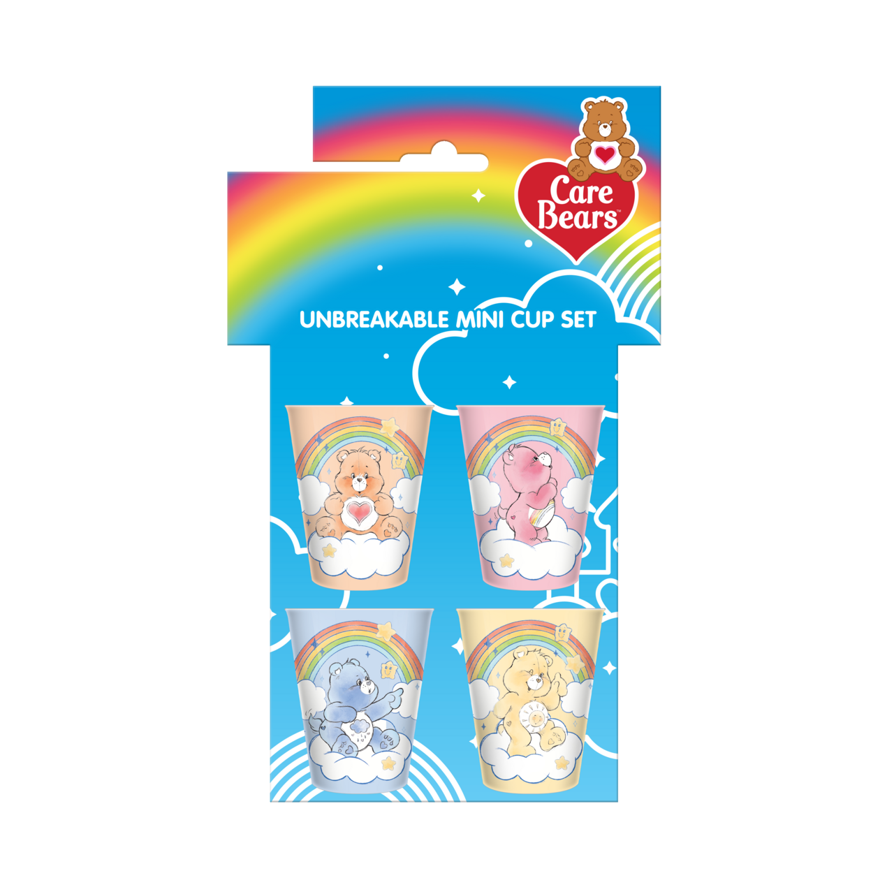 Ensemble Arc-en-ciel Aquarelle Bisounours 4 pièces 45 ml Mini Gobelet en Plastique