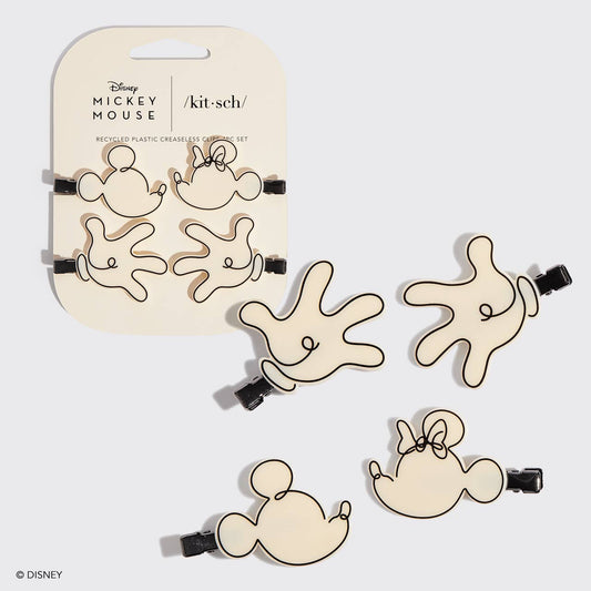 Ensemble de 4 pinces recyclées sans plis Kitsch & Mickey et Minnie