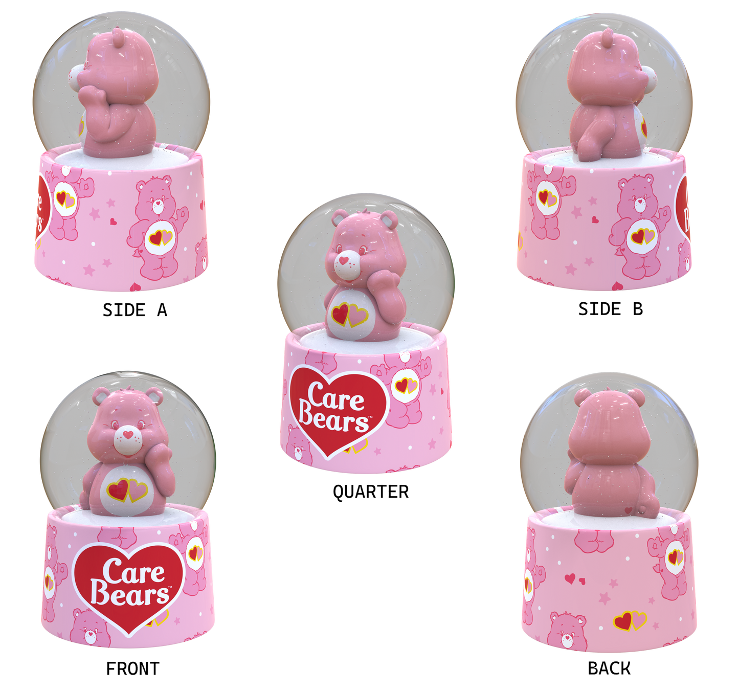 Boule à neige lumineuse Care Bears Love a Lot Bear 45 mm