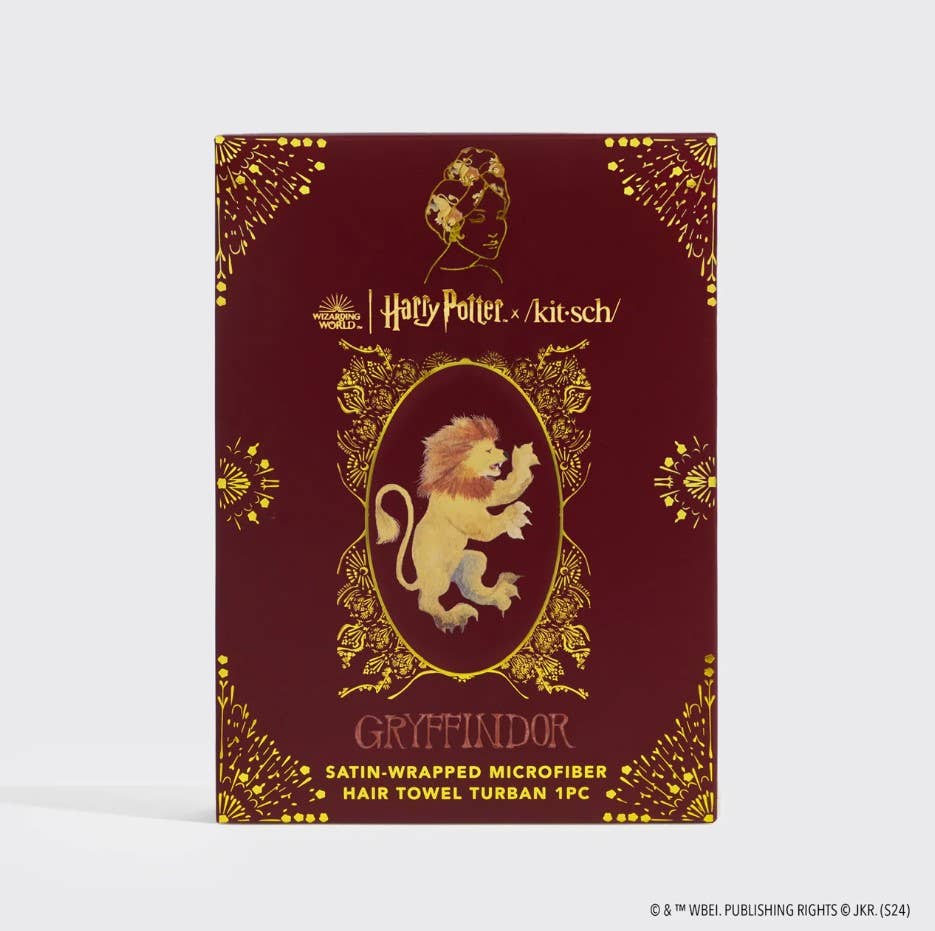 Serviette à cheveux en satin Harry Potter x Kitsch - Gryffondor