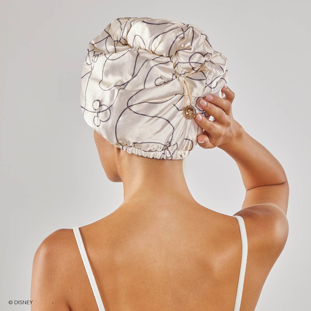 Serviette à cheveux en satin Kitsch & Mickey et Minnie