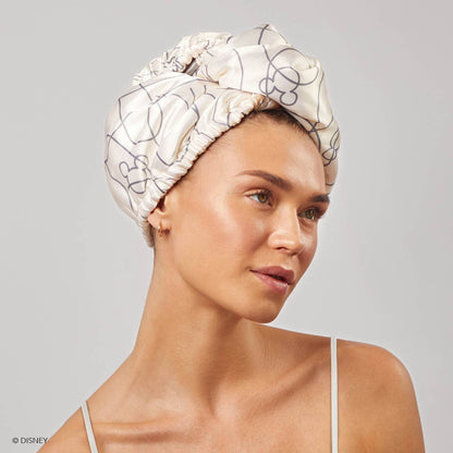Serviette à cheveux en satin Kitsch & Mickey et Minnie