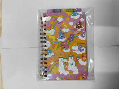 Carnet à spirale à onglets Care Bears Rainbow Stars 8” x 5”