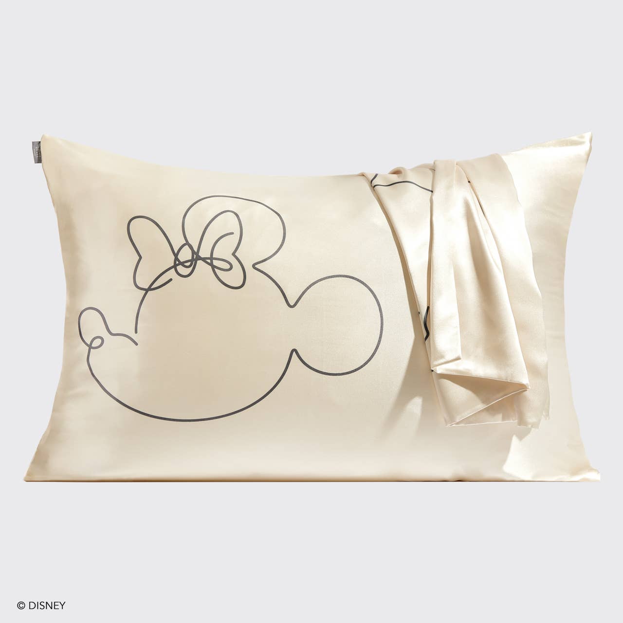 Taie d'oreiller en satin Kitsch & Mickey et Minnie Mrs.Mouse-Cream