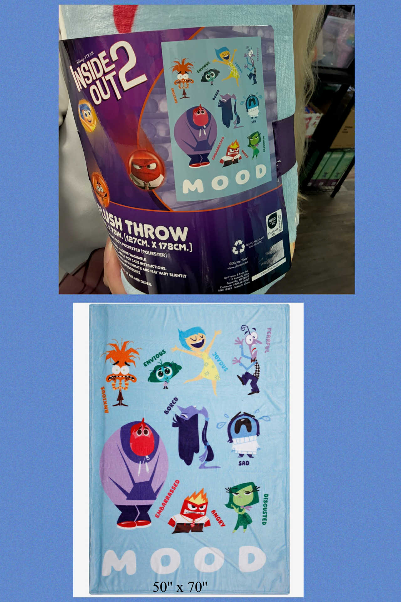 Grande couverture Ultra-Douce Les Émotions (Inside Out)
