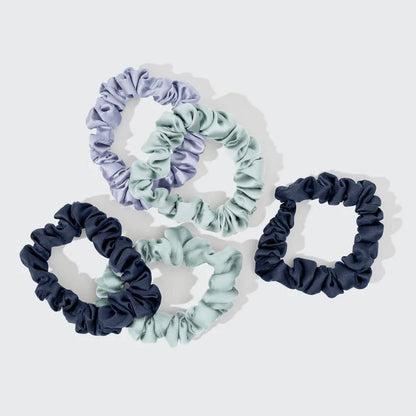 Lot de 5 chouchous en satin froncé - Bouquet de jardin