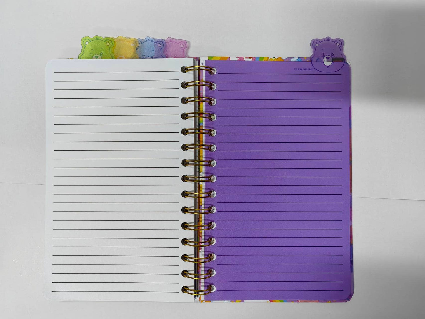 Carnet à spirale à onglets Care Bears Rainbow Stars 8” x 5”
