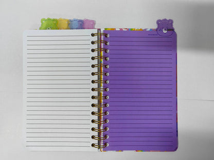 Carnet à spirale à onglets Care Bears Rainbow Stars 8” x 5”
