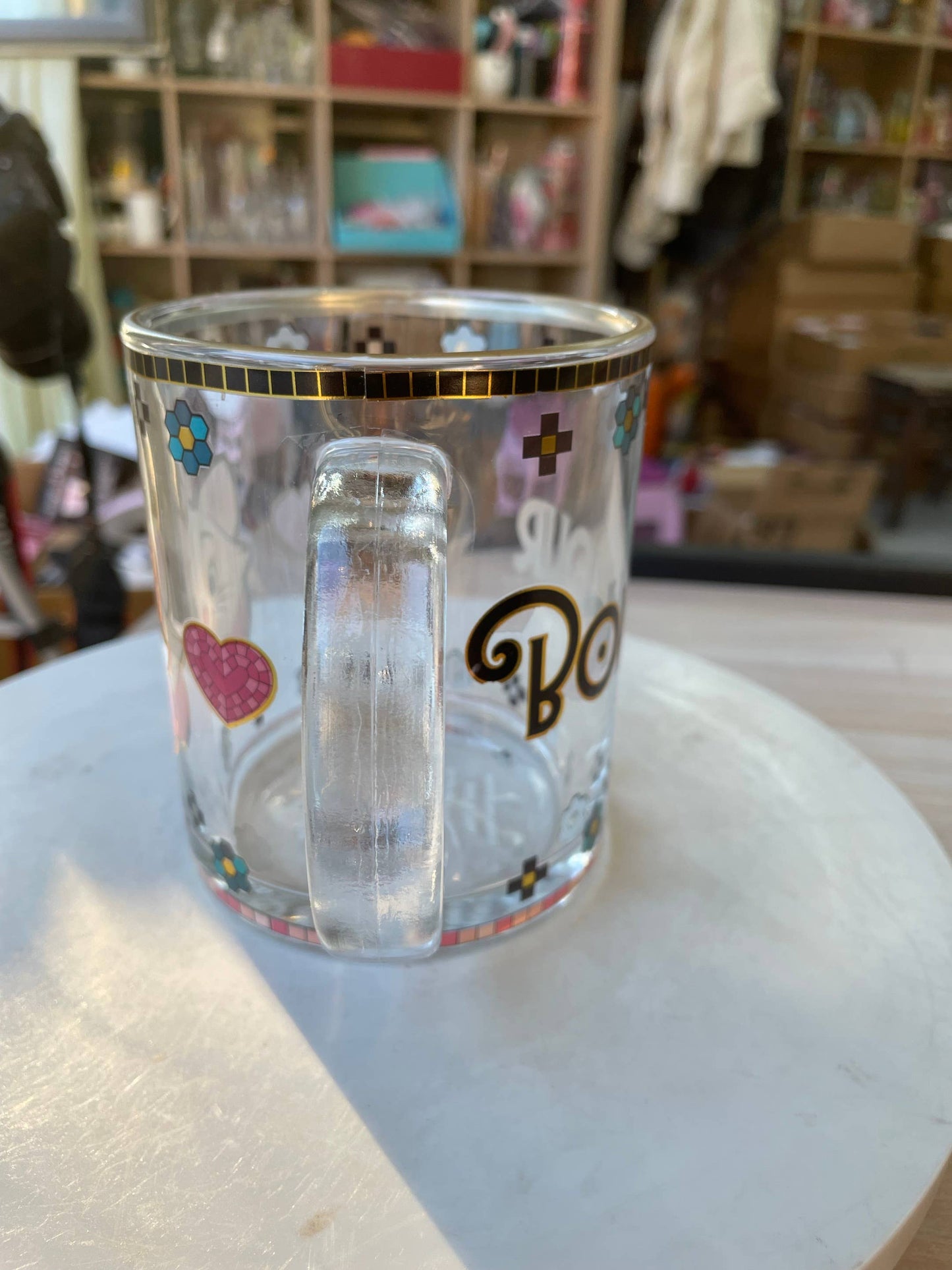 Aristochats CARREAU MARIE BONJOUR Finition métallisée 17,5 oz Tasse à café en verre