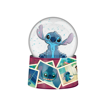 Boule à neige lumineuse 45mm photos vintage de Lilo et Stitch