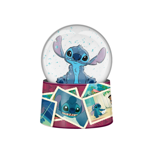 Boule à neige lumineuse 45mm photos vintage de Lilo et Stitch