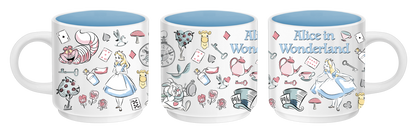 Tasse en céramique empilable unique Alice au pays des merveilles Icones 13 oz
