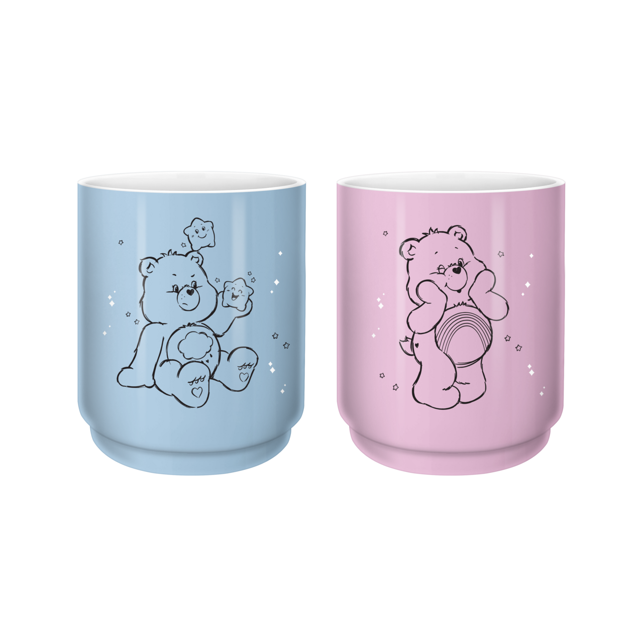 Sketch Stars Grumpy & Cheer Lot de 2 tasses à thé asiatiques en céramique 12 oz