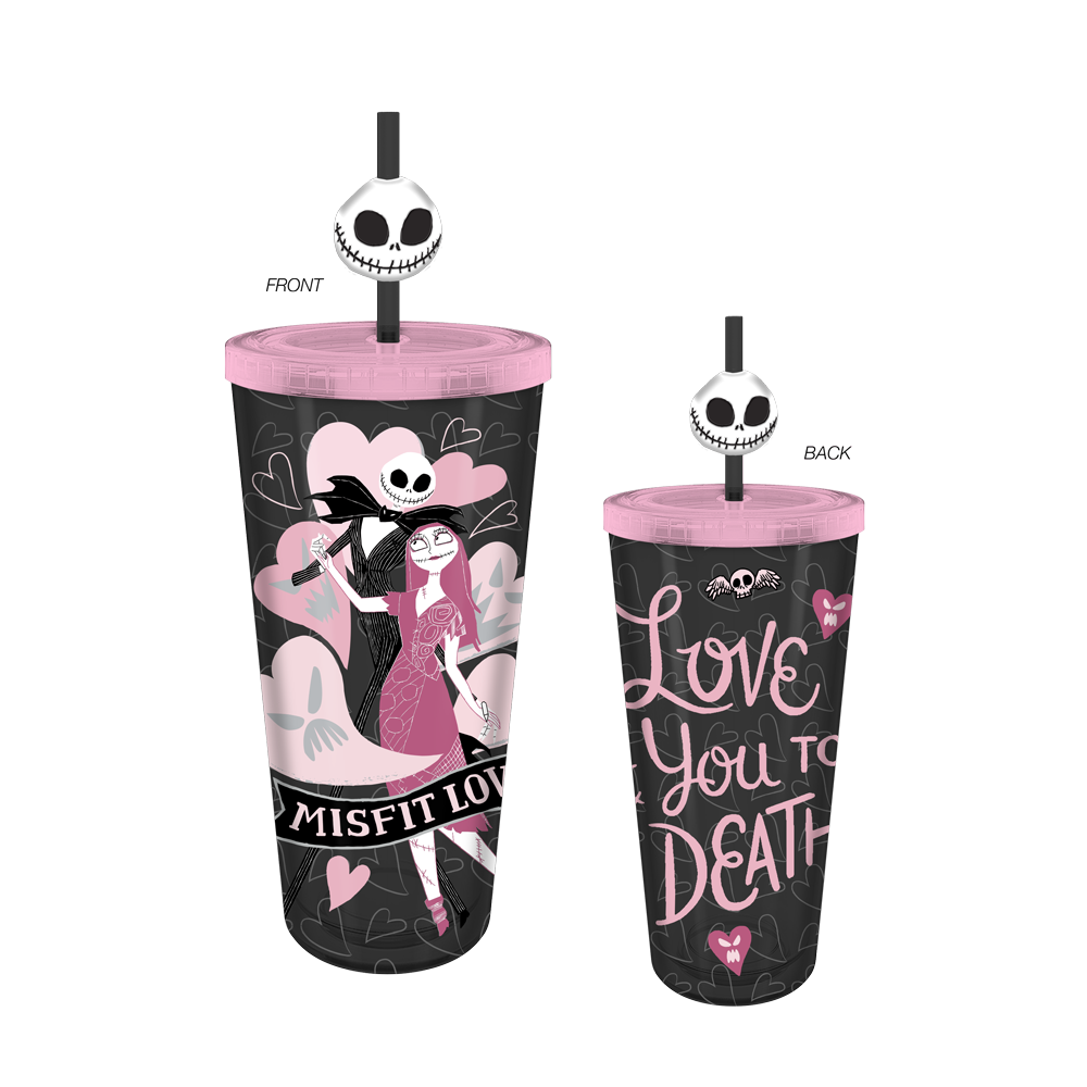 Nightmare Before Christmas 24 oz. Gobelet en plastique avec paille