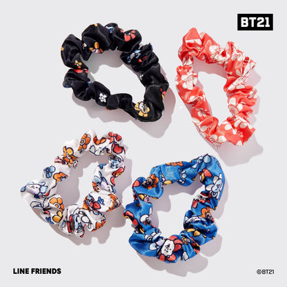 Lot de 4 chouchous Kitsch Satin Sleep BT21 x Kitsch