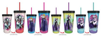 Ensemble de gobelets changeant de couleur 4 pièces 24oz Disney Villains Devious