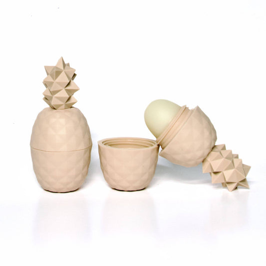 Baume à lèvres crème à l'ananas naturel: Marshmallow / Boîte transparente