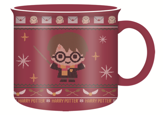 Chandail de Noël Harry Potter Chibi, tasse de camping en céramique de 20 oz