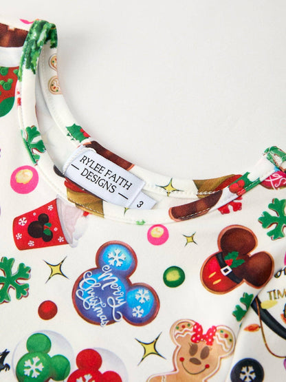 Robe de Noël festive pour filles avec ballon coloré et personnages GRANDEUR 6 ans