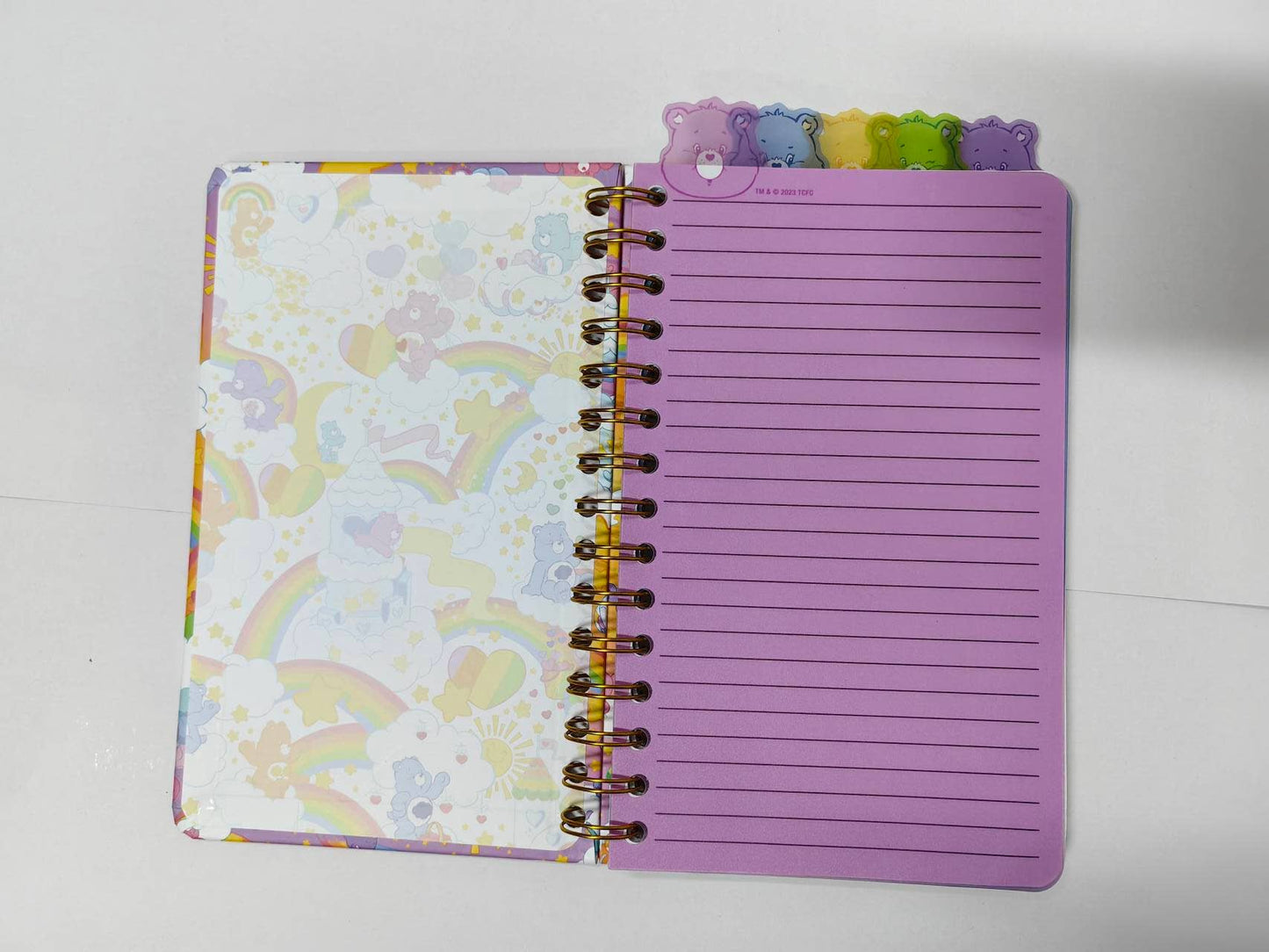 Carnet à spirale à onglets Care Bears Rainbow Stars 8” x 5”