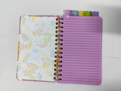 Carnet à spirale à onglets Care Bears Rainbow Stars 8” x 5”
