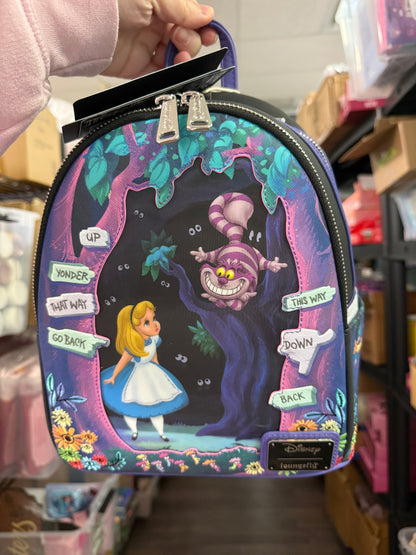 Sac à dos Loungefly Alice noir et mauve (lenticulaire)