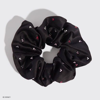 Chouchou en tissu recyclé Kitsch & Mickey et Minnie - Noir