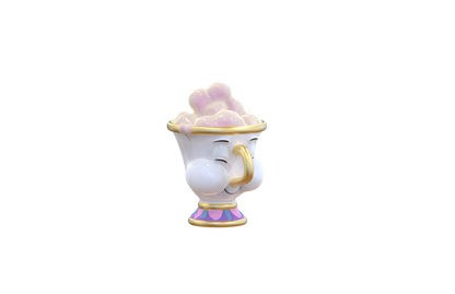 La Belle et la Bête — Tasse sculptée en céramique Chip avec bulles et couvercle