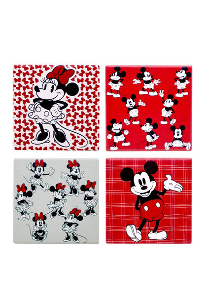 Ensemble de sous-verres en céramique Mickey et Minnie Mouse - 4