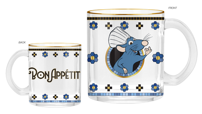 Tasse Ratatouille REMY BON APPÉTIT, tasse à café en verre 17,5 oz à finition métallisée