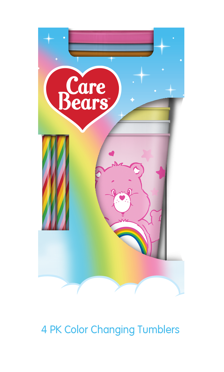 Gobelet à changement de couleur 24oz 4pk Cœurs Arc-en-ciel Bisounours