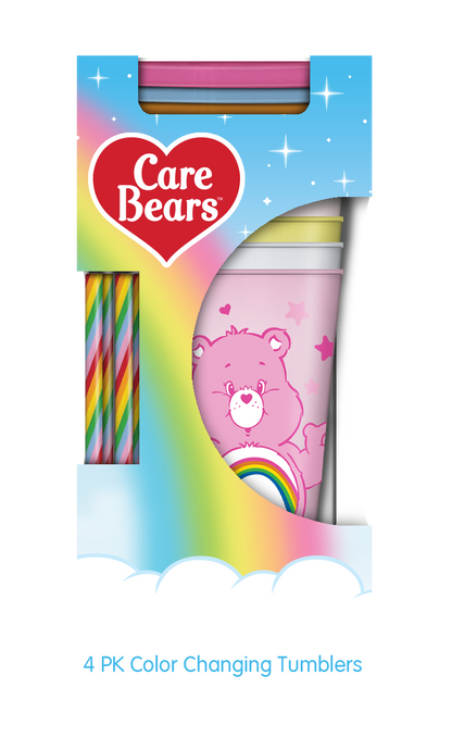 Gobelet à changement de couleur 24oz 4pk Cœurs Arc-en-ciel Bisounours