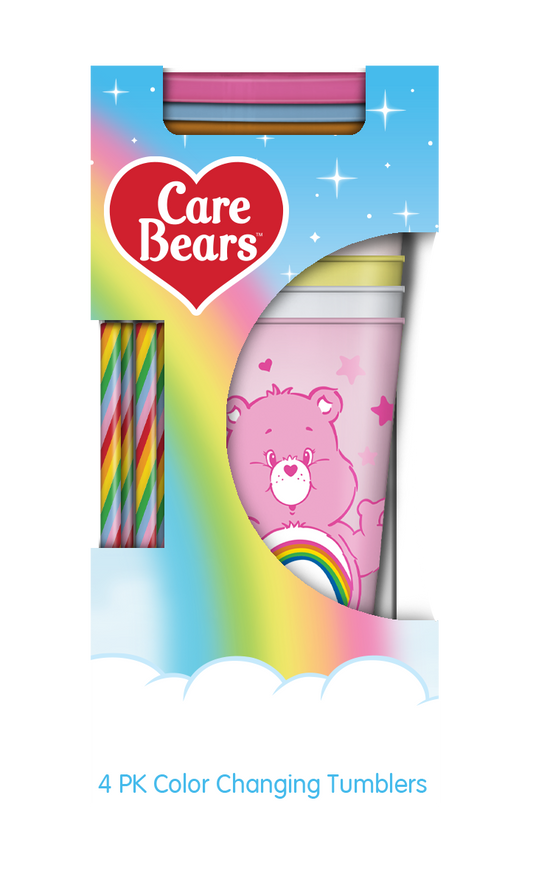 Gobelet à changement de couleur 24oz 4pk Cœurs Arc-en-ciel Bisounours