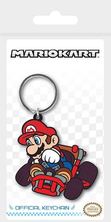 Porte-clés en caoutchouc Mario Kart (Mario Drift)
