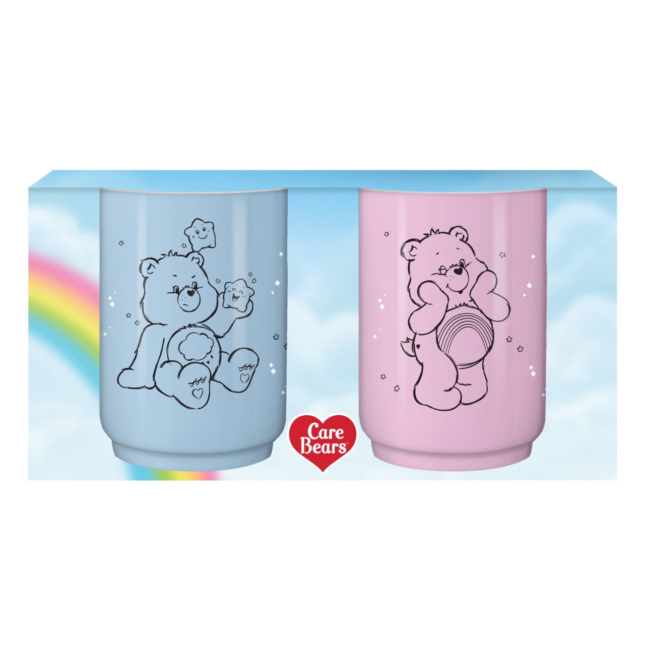 Sketch Stars Grumpy & Cheer Lot de 2 tasses à thé asiatiques en céramique 12 oz