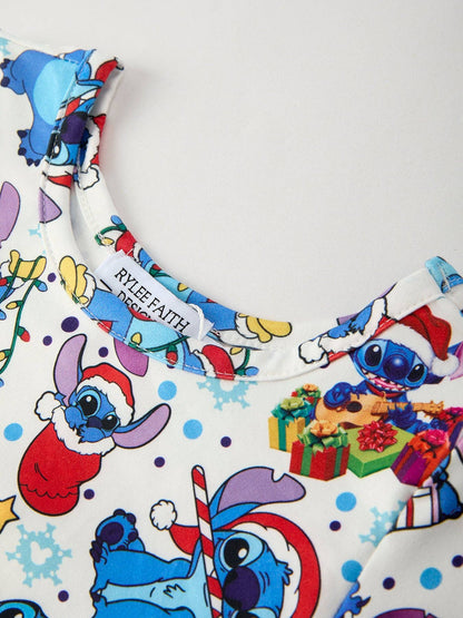 Robe Fille Imprimé Personnage Arbre de Noël Mignon GRANDEUR 4 ans