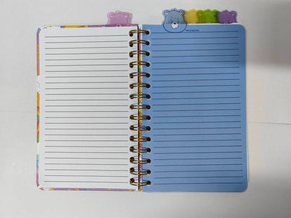 Carnet à spirale à onglets Care Bears Rainbow Stars 8” x 5”